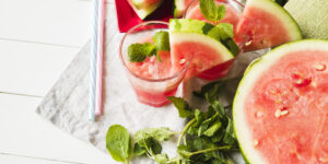 watermelon-mint-drinks-straws-napkin